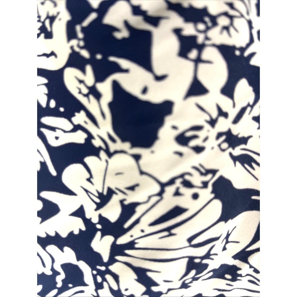 Shore Shapes Navy/Cream Tummy Control Skirted Ruched One-Piece Swimsuit Size 14 - Picture 3 of 10